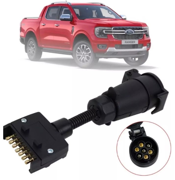 ISO17TM7028 - TOMADA POLARIZADA CONECTOR CARRETINHA 7 PINOS FORD/ GM/ RANGER/ S10/ MAVERIK/ RAM/ MUSTANG (EMB. COM 01 PECA- VALOR UNITARIO) - PC