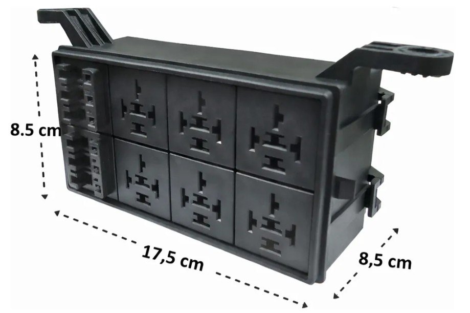 ISO10CX005 - CAIXA PARA 11 FUSIVEIS DE LAMINA E 6 RELES - USO UNIVERSAL (EMB. COM 01 PECA - VALOR UNITARIO) - PC ISO10CX005 - CAIXA PARA 11 FUSIVEIS DE LAMINA E 6 RELES - USO UNIVERSAL (EMB. COM 01 PECA - VALOR UNITARIO) - PC