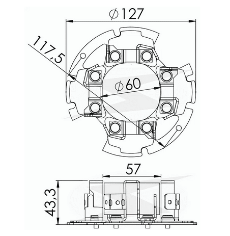 UF-1.122/4 12V - PORTA ESCOVA PARTIDA DELCO 42MT - JOHN DEERE/ M FERGUSON/ CLARK - PC