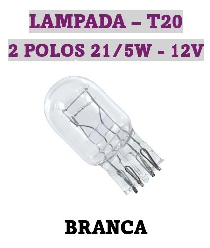 ISO14LX12066 PR 12V - LAMPADA HALOGENA PINGO T20 21/5W 12V 7443 (EMB. COM 10 PECAS - VALOR DO UNITARIO) - PC