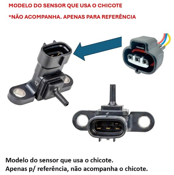 ISO17CH03.5987 - CHICOTE 03 VIAS SENSOR VELOCIDADE/ MAP TOYOTA HILUX/ SW4/ CAMMON RAIL HILUX/ TPS SUZUKI/ VITARA (EMB. COM 1 PEÇA - VALOR UNITARIO) - PC