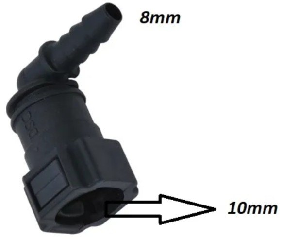 ISO1905625 - CONECTOR 90 GRAU - FILTRO COMBUSTIVEL AMAROK DIESEL - MEDIDA 10X08 (EMB. COM 01 PECA - VALOR UNITARIO) - PC