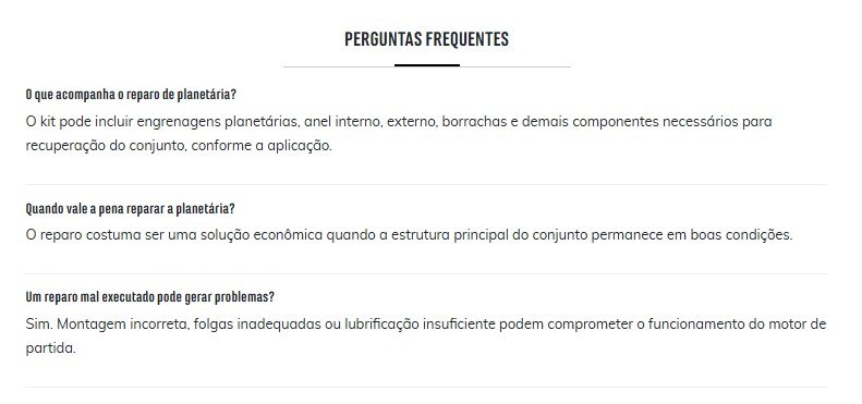 RP-0147 - REPARO PLANETARIA PRESTOLITE, JOHN DEERE, MERCEDES, VW CAMINHAO, CUMMINS, SILVERADO, CARGO, F1000 (EMB. COM 01 KIT - VALOR DO KIT) - KIT RP-0147 - REPARO PLANETARIA PRESTOLITE, JOHN DEERE, MERCEDES, VW CAMINHAO, CUMMINS, SILVERADO, CARGO, F1000 (EMB. COM 01 KIT - VALOR DO KIT) - KIT