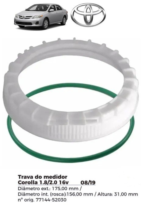 ISO1904022 G - TRAVA BOIA COMBUSTIVEL TOYOTA/ COROLLA 08/19- COM GUARNICAO- DIAMETRO EXTERNO 175,00MM, DIAMETRO INTERNO (ROSCA) 156,00MM, ALTURA 31,00MM (EMB. COM 01 - KIT VALOR DO KIT) - KIT ISO1904022 G - TRAVA BOIA COMBUSTIVEL TOYOTA/ COROLLA 08/19- COM GUARNICAO- DIAMETRO EXTERNO 175,00MM, DIAMETRO INTERNO (ROSCA) 156,00MM, ALTURA 31,00MM (EMB. COM 01 - KIT VALOR DO KIT) - KIT