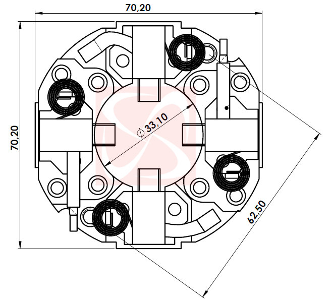 A-144-12V - PORTA ESCOVA PARTIDA TORO/ MITSUBIHI L200/ NISSAN/ FRONTIER/ H100 - PC A-144-12V - PORTA ESCOVA PARTIDA TORO/ MITSUBIHI L200/ NISSAN/ FRONTIER/ H100 - PC