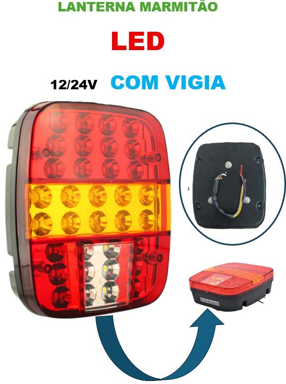 ISO14TR412L 12/24V - LANTERNA LED MARMITAO TRASEIRA 12/24V 6.8W COM LUZ DE PLACA (EMB. COM 01 PECA - VALOR UNITARIO) - PC ISO14TR412L 12/24V - LANTERNA LED MARMITAO TRASEIRA 12/24V 6.8W COM LUZ DE PLACA (EMB. COM 01 PECA - VALOR UNITARIO) - PC