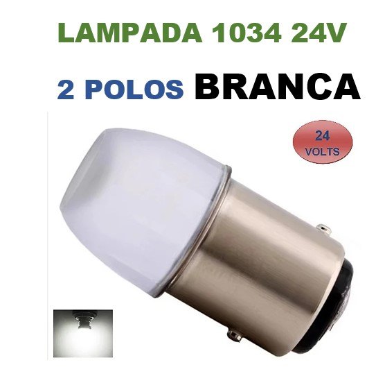 ISO14LLLT 1034 BC 24 - LAMPADA LED 1034/ 1157 24V CERAMICA BRANCO - 2 POLOS (EMB. 01 PC- VALOR UNITARIO) - PC ISO14LLLT 1034 BC 24 - LAMPADA LED 1034/ 1157 24V CERAMICA BRANCO - 2 POLOS (EMB. 01 PC- VALOR UNITARIO) - PC