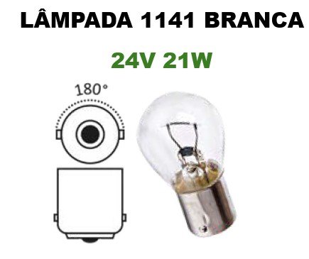 ISO14LX1141 BC 24V - LAMPADA HALOGENA 1141 24V BRANCA 21W 1 POLO - BASE BA15S - 13498PR (EMB. COM 10 PECAS - VALOR UNITARIO) - PC ISO14LX1141 BC 24V - LAMPADA HALOGENA 1141 24V BRANCA 21W 1 POLO - BASE BA15S - 13498PR (EMB. COM 10 PECAS - VALOR UNITARIO) - PC