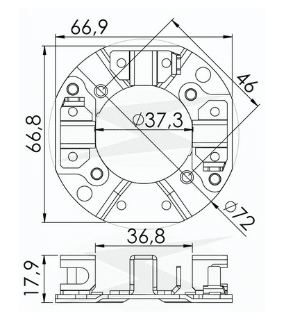 UF-1.140/3 12V - PORTA ESCOVA PARTIDA FIAT/ FIORINO/ PALIO/ SIENA/ STRADA/ UNO MILLE - PC