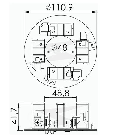 UF-1.106/4 12V - PORTA ESCOVA PARTIDA JE 12V CASE W36 B/ MB 1625/ 1825/ 2325/ VW 16.210 - PC