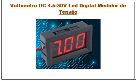 ISO6PD9630 VM 12/24V - VOLTIMETRO DC 12/24V LED DIGITAL MEDIDOR DE TENSAO (EMB. COM 1 PECA- VALOR UNITARIO) - PC ISO6PD9630 VM 12/24V - VOLTIMETRO DC 12/24V LED DIGITAL MEDIDOR DE TENSAO (EMB. COM 1 PECA- VALOR UNITARIO) - PC