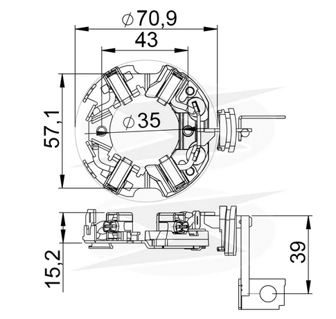 UF-1.117/4 12V - PORTA ESCOVA PARTIDA ESCORT/ DUCATO/ CORSA/ GOL - PC