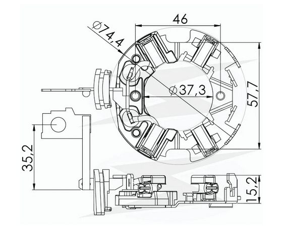 UF-1.219/4 12V - PORTA ESCOVA PARTIDA BOSCH FIAT/ UNO/ PALIO/ STRADA - PC