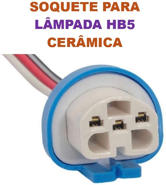 ISO6S.7787-02 - CHICOTE 3 VIAS - SOQUETE LAMPADA HB1/ HB5 CERAMICA (EMB. COM 01 PECA - VALOR UNITARIO) - PC ISO6S.7787-02 - CHICOTE 3 VIAS - SOQUETE LAMPADA HB1/ HB5 CERAMICA (EMB. COM 01 PECA - VALOR UNITARIO) - PC