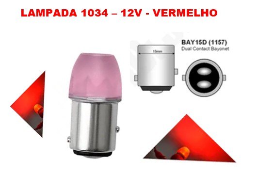 ISO14LLLT 06 VM 12V - LAMPADA LED 1034 12V  VERMELHO 2 POLOS CERAMICA (EMB. 01 PC- VALOR UNITARIO) - PC