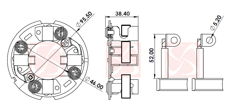 A-169 12V - PORTA ESCOVA PARTIDA 12V F1000/ F-250/ F-350/ F-4000 C/ MOTOR CUMMINS - PC