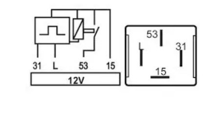 SIEM-171955529 - RELE LIMPADOR VIDRO TRASEIRO VW/ AUDI 12V 4 TERMINAL - DNI0355 (EMB. COM 01 PECA - VALOR UNITARIO) - PC