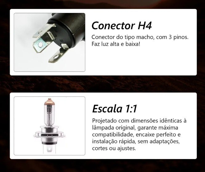 ISO14KB4H412V - KIT LAMPADA LED MINI KB4 H4 30000LM 6500K 12V (EMB. COM 02 PECAS - VALOR DO PAR) - KIT
