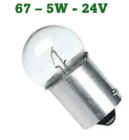 ISO14LX67 5W 24V - LAMPADA HALOGENA 67 24V 5W BA15S 1 POLO 13821P (EMB. COM 10 PECAS - VALOR UNITARIO) - PC