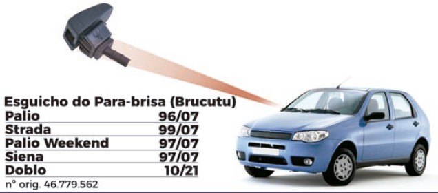 ISO1908159 - ESGUICHO PALIO/ SIENA/ STRADA/ DOBLO- 96/07 (BRUCUTU) (EMB. COM 01 PECA - VALOR UNITARIO) - PC