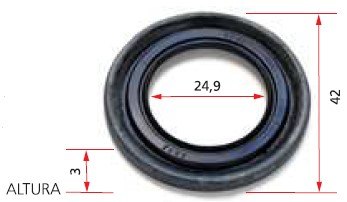 ISO7-3779 - RETENTOR PARTIDA L200 MITSUBICHI MWM - 24,9 X 42 X 3 MM (EMB. COM 01 PECA - VALOR UNITARIO) - PC