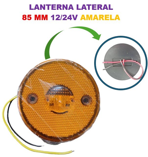 ISO22T5281 AM 12/24 - LANTERNA LATERAL 3 LED 85MM AMARELA 12/24V SEM SUPORTE (EMB. COM 01 PECA- VALOR UNITARIO) - PC ISO22T5281 AM 12/24 - LANTERNA LATERAL 3 LED 85MM AMARELA 12/24V SEM SUPORTE (EMB. COM 01 PECA- VALOR UNITARIO) - PC