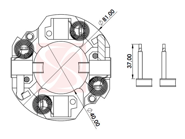 A-187-24V - PORTA ESCOVA PARTIDA 24V VW CONSTALLATION 370 VOLVO - PC A-187-24V - PORTA ESCOVA PARTIDA 24V VW CONSTALLATION 370 VOLVO - PC