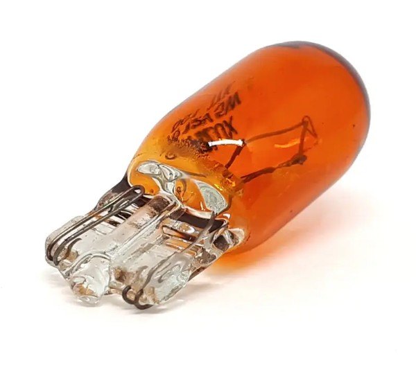 ISO14LX12961 AM 12V - LAMPADA HALOGENA PINGO T10 12V AMARELA 5W 2825 (EMB. COM 10 PECAS - VALOR UNITARIO) - PC