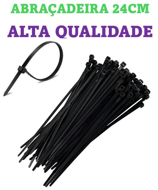 ISO17AB5024 - ABRACADEIRA 24 CENTIMETRO PRETA (EMB. COM 100 PECAS - VALOR DO CENTO) - CT