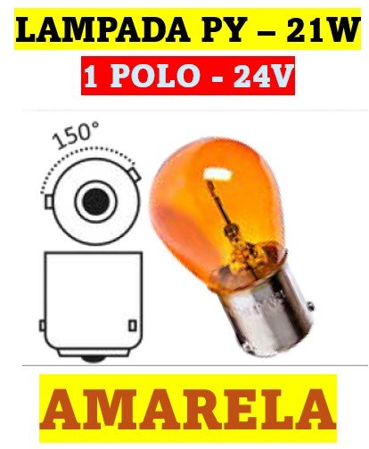 ISO14LX1056 PY AM 24 - LAMPADA HALOGENA 1056 PY AMARELA 24V 21W 1POLO 13496P (EMB. COM 10 PECAS - VALOR UNITARIO) - PC