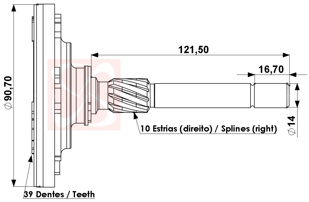 P2-222 - PLANETARIA PARTIDA PRESTOLITE M93R JOHN DEERE/ FORD/ AGRALE - CJ