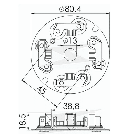 UF-1.107/4 12V - PORTA ESCOVA PARTIDA FORD/ ESCORT - PC