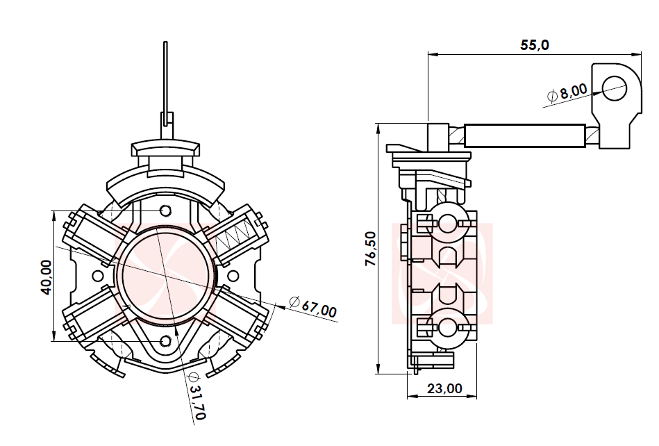 A-226-12V - PORTA ESCOVA PARTIDA BOSCH TORO/ DUCATO/ SPRINTER/ PEUGEOT 306 307 - PC