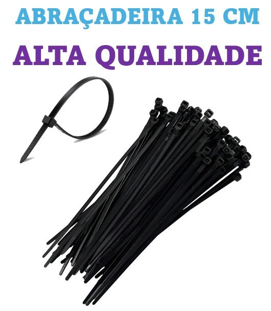 ISO17AB5015 - ABRACADEIRA 15 CENTIMETRO PRETA (EMB. COM 100 PECAS - VALOR DO CENTO) - CT