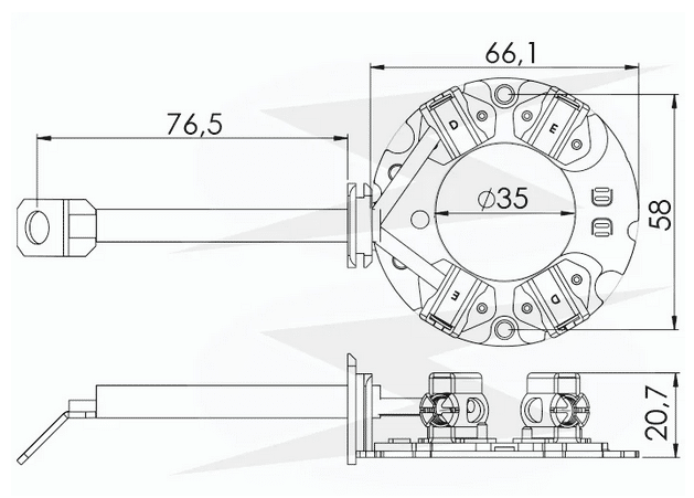 UF-1.193/4 12V - PORTA ESCOVA PARTIDA DELCO GM/ S10/ ASTRA/ VECTRA/ ZAFIRA - PC