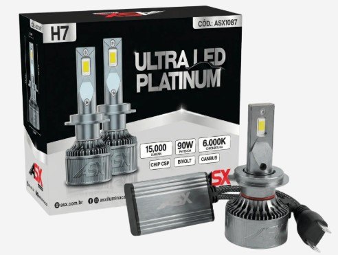 ISO22L1081 H7 12/24V - LAMPADA ULTRA LED PLATINUM H7 12/24V 90W 15000 LM CSP CAMBUS (EMB. COM 02 PECAS - VALOR DO PAR) - KIT ISO22L1081 H7 12/24V - LAMPADA ULTRA LED PLATINUM H7 12/24V 90W 15000 LM CSP CAMBUS (EMB. COM 02 PECAS - VALOR DO PAR) - KIT