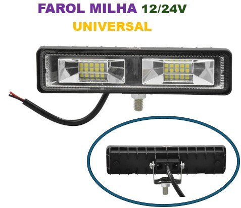 ISO22F4306 12/24V - FAROL MILHA LED 12/24V MINI BARRA 30 LED ( (EMB. COM 01 PECA - VALOR UNITARIO) - PC ISO22F4306 12/24V - FAROL MILHA LED 12/24V MINI BARRA 30 LED ( (EMB. COM 01 PECA - VALOR UNITARIO) - PC