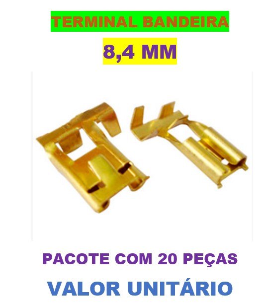 ISO80185 - TERMINAL FEMEA BANDEIRA 6,7 X 1/ 4 (EMB. COM 20 PECAS - VALOR UNITARIO) - PC