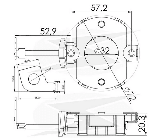 UF-1.109/4 12V - PORTA ESCOVA PARTIDA FORD/ COURIER/ KA/ FISTA/ ESCORT4CL - PC