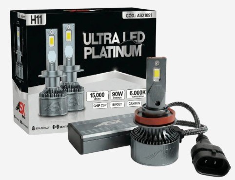 ISO22L1081 H11 12/24 - LAMPADA ULTRA LED PLATINUM H11 12/24V 90W 15000 LM CSP CAMBUS (EMB. COM 02 PECAS - VALOR DO PAR) - KIT ISO22L1081 H11 12/24 - LAMPADA ULTRA LED PLATINUM H11 12/24V 90W 15000 LM CSP CAMBUS (EMB. COM 02 PECAS - VALOR DO PAR) - KIT
