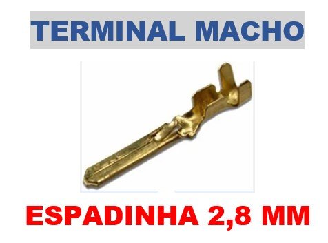 ISO1900031 - TERIMNAL MACHO ESPADINHA 2,8 MM COM TRAVA (100 PCS - VALOR DO CENTO) - CT ISO1900031 - TERIMNAL MACHO ESPADINHA 2,8 MM COM TRAVA (100 PCS - VALOR DO CENTO) - CT