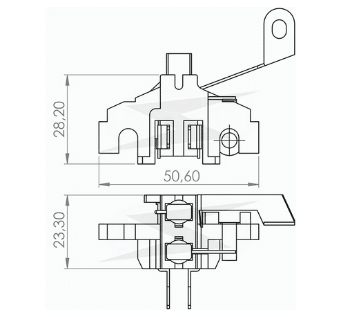 UF-2.227/2 - PORTA ESCOVA ALTERNADOR GM C10/ D20- OPALA 12V 8 X 5 X 12.7 MM - PC