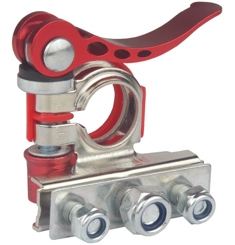 AMS65022 POSITIVO - TERMINAL BATERIA 3 VIAS POSITIVO COM ENGATE RAPIDO (EMB. COM 01 PECA - VALOR UNITARIO) - PC