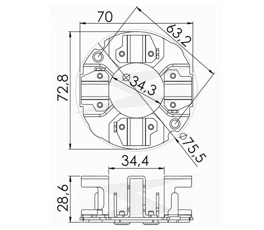 UF-1.146/4 12V - PORTA ESCOVA PARTIDA 12V FORD VAN/ PICK-UP 7.3L DIESEL E MITSUBISCH - PC