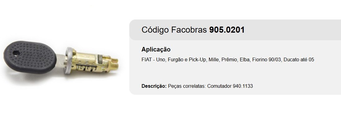 905.0201 - CILINDRO IGNICAO FIAT DUCATO 05/ UNO/ ELBA/ PREMIO 91> - UN