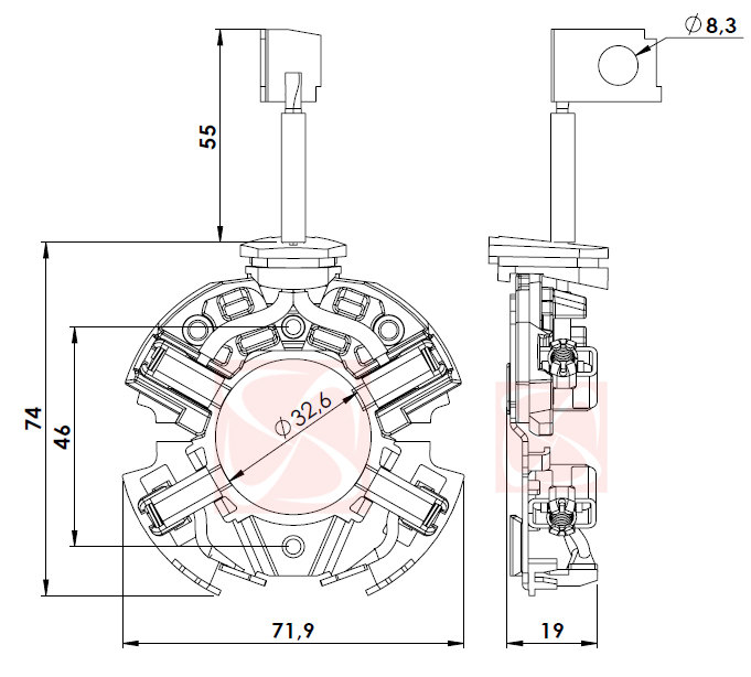 A-115-12V - PORTA ESCOVA PARTIDA FIAT STRADA/ SIENA/ FORD ESCORT /GM CORSA 1.6 / VW FUSCA/ GOL/ PEUGEOT - PC A-115-12V - PORTA ESCOVA PARTIDA FIAT STRADA/ SIENA/ FORD ESCORT /GM CORSA 1.6 / VW FUSCA/ GOL/ PEUGEOT - PC