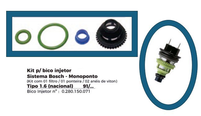 ISO1902308 - REPARO BICO INJETOR SISTEMA BOSCH MONOPONTO GOLF 1.8/ TIPO NACIONAL (EMB. COM 01 PECA - VALOR UNITARIO) - KIT ISO1902308 - REPARO BICO INJETOR SISTEMA BOSCH MONOPONTO GOLF 1.8/ TIPO NACIONAL (EMB. COM 01 PECA - VALOR UNITARIO) - KIT