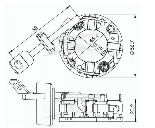 UF-1.149/4 12V - PORTA ESCOVA PARTIDA DELCO REMY GM/ CORSA/ ASTRA/ BLAZER/ S10/ VECTRA - PC