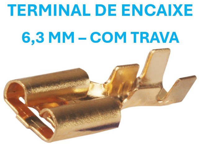 AMS81032 - TERMINAL ENCAIXE 6,30 MM COM TRAVA (EMB. COM 100 PECAS - VALOR DO CENTO) - CT