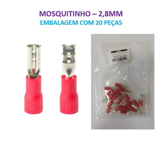ISO6TRF1-110 - TERMINAL ENCAIXE 2.8MM ISOLADO VERMELHO (EMB. COM 20 PEÇAS - VALOR UNITARIO) - PC